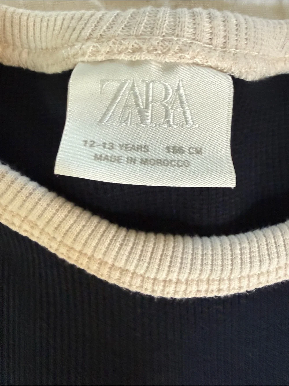 NWOT Zara Girls London Oxford Street Ribbed Ringer Skater Dress Black 12-13Y